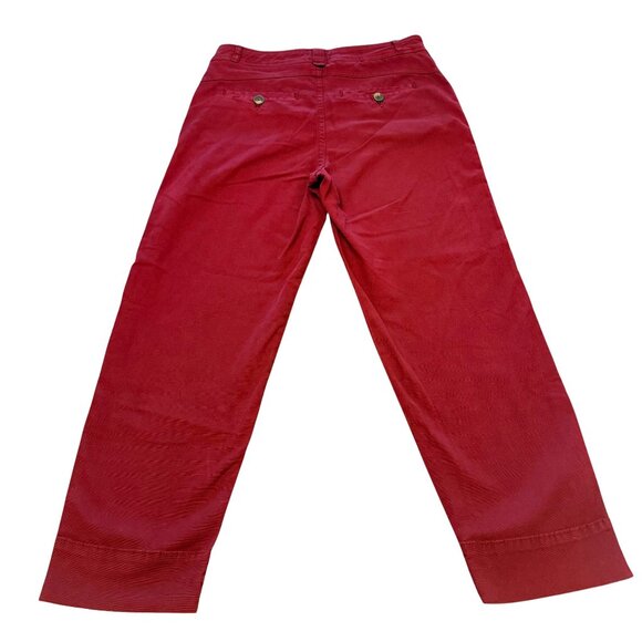 Anthropologie Women's Burgundy Pants Size 4 W/ Embroidered Side Stripes NWT - Picture 2 of 16